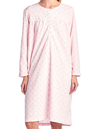 Casual Nights Womens  Long Sleeve Micro Fleece Cozy Floral Nightgown Nightshirt, Sparkle Pink, Xx-Large #TOP4
