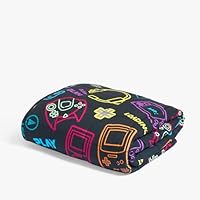 OHS Weighted Blanket Adult 3kg, Black Gaming Weighted Blanket Teddy Fleece Reverse Calming Anxiety Relief Sleep Therapy Blankets Gifts for Adults, 100x150cm (Disclaimer:Only suitable for age 3+years)