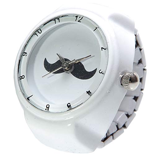 GoodsLand 【 2color 】 指輪 時計 リング ウォッチ 指時計 メンズ レディース おしゃれ フリーサイズ GD-HIGEWTCH-WHのサムネイル