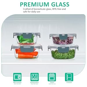 24 Pieces Glass Food Storage Containers Set,Glass Meal Prep Containers-Stackable Airtight Glass Storage Containers with lids,Freezer, Microwave, Oven Safe,Gray 24 Pieces Glass Food Storage Containers SetGlass Meal Prep Containers Stackable Airtight Glass Storage Containers with lidsFreezer Microwave Oven SafeGray