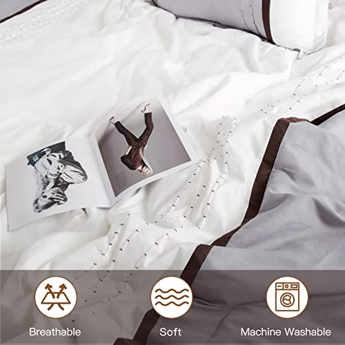 Airensky Queen Comforter Set - 5 Pcs Handmade Pintuck Bedding Comforter Sets With 1 Soft & Lightweight Microfiber Down Alternative Duvet Insert And 4 Pillowcases & Shams, Queen (94X92 Inches) #TOP2
