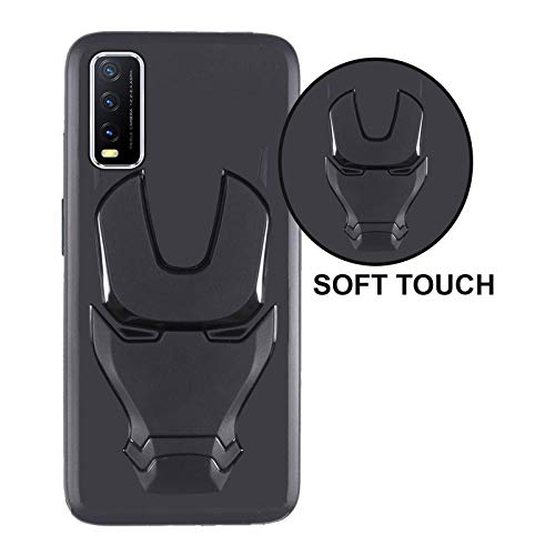 Image of VIDO 3D Iron Man Avengers Back Case Cover | 360 Degree Protection | Shock Proof | Screen & Camera Protection | Soft Silicon Rubberised Back Cover for Vivo Y20i / Y20