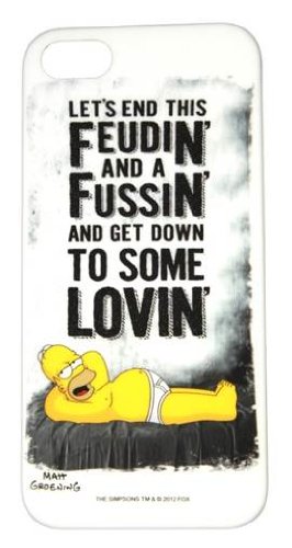 Simpson Homer Feudin Custodia per iPhone 5, Bianco...