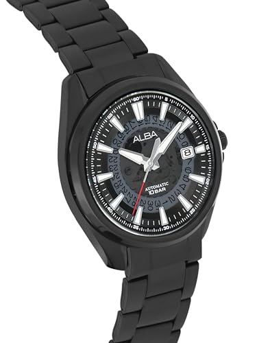 ALBA Stainless Steel Men Analog Wristwatch Au4025X1, Black Dial, Black Band - Image 3