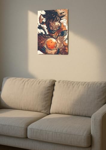 Image of NIJUKA Anime Printed Metal sheet Poster For Home And Room Decoration | For Anime Art Fans Boys And Girls (Just goku)