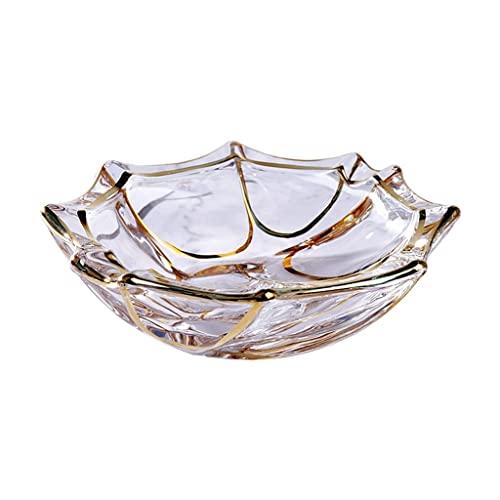 WOTZOV Cenicero de Cristal sin Tapa, Transparente, para Sala de Estar, hogar, Mesa de Centro, Estudio, Oficina, Escritorio, decoración, 5,23 Pulgadas, para Fumadores.
