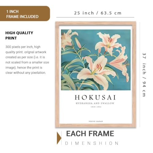 Image of kotart Japanese Nature Art Posters with Frame | Aesthetic Japan Nature Arts Posters with Frames | Japanese Art Framed Poster for Bedroom Living Room Gaming Room Wall Decor Set Of 3 (35x37 Inch)