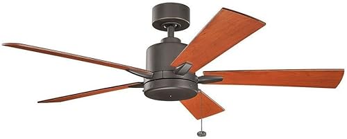 Miniatura 3 de Kichler 330242NI, Ventilador de techo Bowen de níquel cepillado de 52 pulgadas, 52 pulgadas cepillado níquel,bronce,