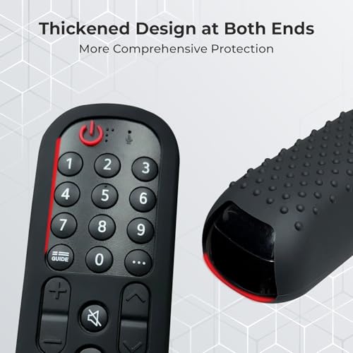Image of TECHONTO Silicone LG Remote Control Cover- Protective Case with Non-Slip Grip, Shockproof & Dustproof Sleeve- Compatible with MR21GA(2021), MR22GA(2022), MR23GA(2023) [Remote NOT Included]- Black