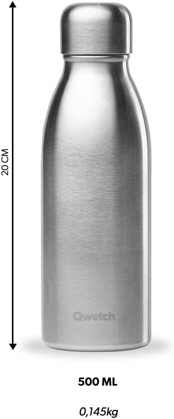 QWETCH Bouteille INOX 500ml Şişe, Unisex Yetişkin