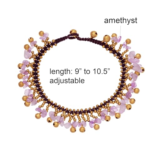 Image of kelistom Bohemian Ankle Bracelets for Women Handmade Natural Stone Beaded Chain Anklet