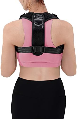 Aemilas Posture Corrector for Women Men- Adjustable Upper Back Brace Breathable Back Straightener 2019 for Clavicle Support, Neck, Back and Shoulder Pain Relief (Black, L)