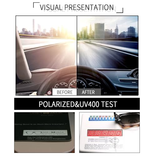 Image of grey jack TR90 Rectangle Polarized Sunglasses for Men Women,Stylish Full Rim Eyewear for UV Protection 21040