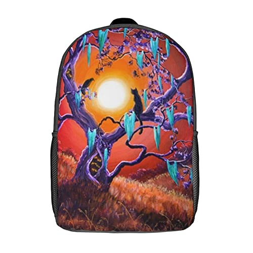 Mochila 3D Cool Cat on Tree con relieve visual y costuras reforzadas