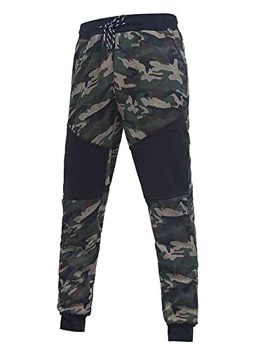 Mens 2 Piece Set Tracksuit Camouflage Sweatshirt Jogger Sweatpants Jogging Suits Sweatsuit (# 3 Army Green, L) #TOP3