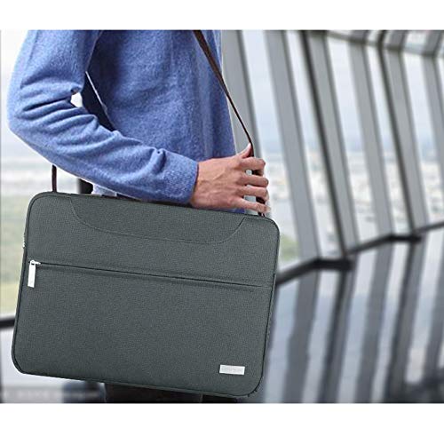 Image of Hseok 17.3 Inch Laptop Shoulder Bag, Water-Resistant & Shockproof Protective Computer Case Compatible with 17.3 inch Dell Asus HP Lenovo Acer MSI Notebooks,Dark Gray