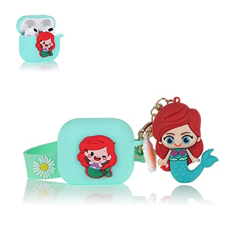 Coque de protection silicone AirPods 3 avec mousqueton poupée sirène