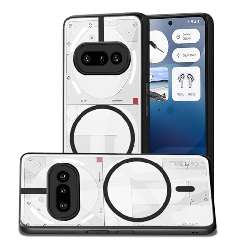 Image of AESTMO Nothing Phone 3A 5G Back Cover | 360 Protection | Crystal Clear Hard Back Transparent | Compatible with MagSafe Accessories for Nothing Phone 3A 5G (PC+TPU, Black Bumper)