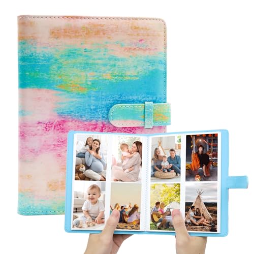 Mini Photo Album, Fits Fujifilm Instax Mini, fotoalbum med 64 fickor, för förvaring av 3-tums foton och andra användningsområden (rosa)