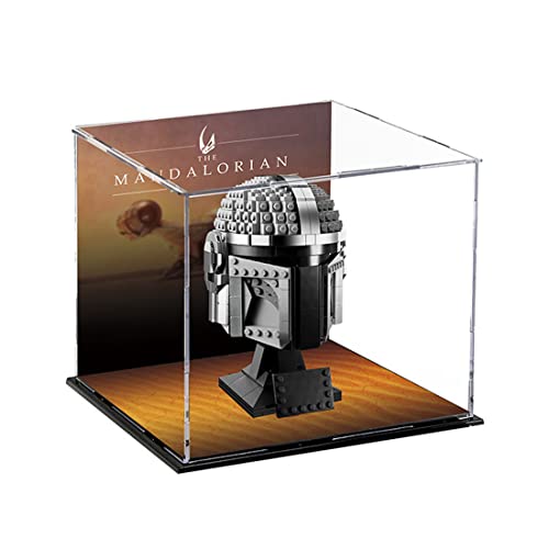 SEGNO Acryl Vitrine Schaukasten Display Box Showcase, Kompatibel mit Lego 75328 Mandalorianer Helm(Ohne Lego Modell)