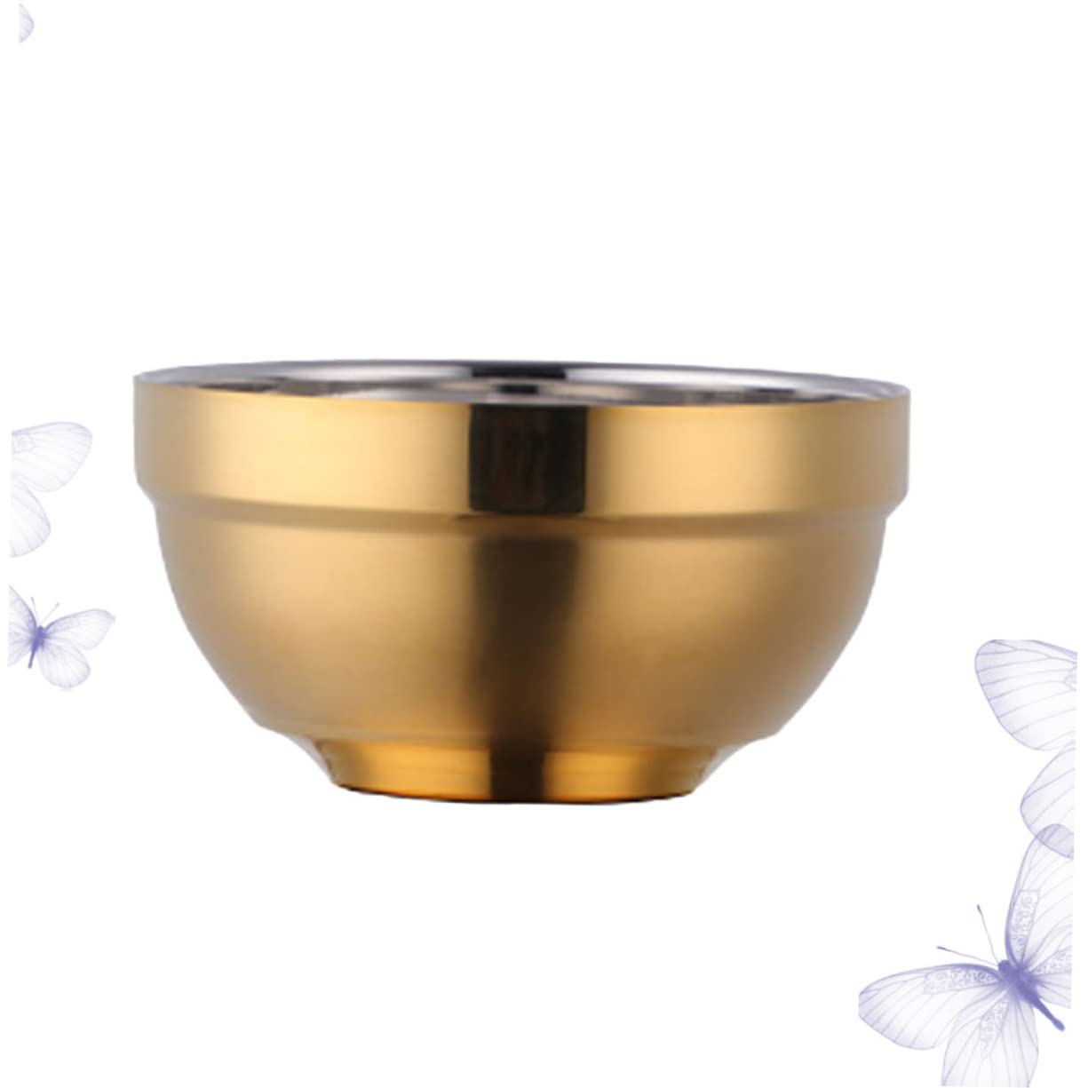 SOLUSTRE Stainless Steel Double Insulated Bowl Snack Bowl Anti-fall Insulated for Rice Soup
