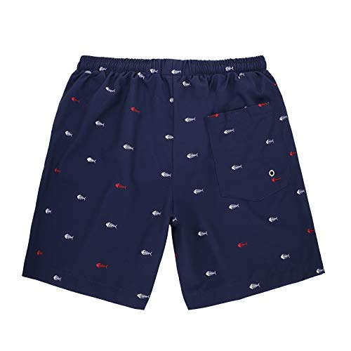 Image of American Trends Men's Swim Trunks Beach Shorts Athletic Swimwear Bathing Suits Swimming Trunks Quick-Dry Swimming Suit, Navy Fish, XX-Large