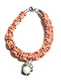 Envoltorio regalo incluido. Ethnos Barcelona - Pulsera de Macramé con colgante de Perla y Plata. Largo: 16.5cms.