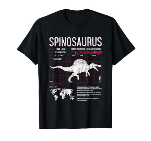 Spinosaurus Dinosaur Facts T Shirt Mens Womens Kids Science T-Shirt