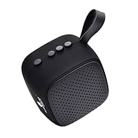 Kratos Cube Bluetooth Speakers, in-Built FM and SD Card Slot, Microphone 500 mAH Battery for Long Playtime, Portable Bluetooth Speaker with Bass &amp; Rich Sound for Home and Outdoor Travel v5.3 (Black)