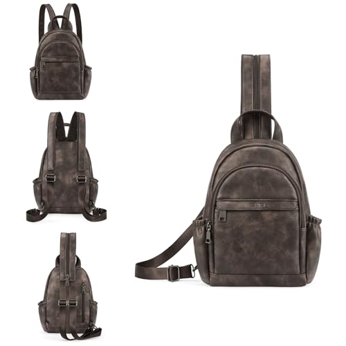 Image of CLUCI Sling Bag for Women Leather Women's Backpack Small Convertible Backpack Purse Crossbody Bag for Travel