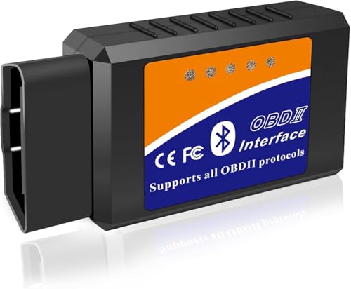OBD2 Bluetooth Scanner Code Reader Reset for iOS iPhone Android Windows Auto Car Diagnostic Scan Tool OBDII Adapter for Check Engine Light for Torque OBD Fusion Car Scanner App
