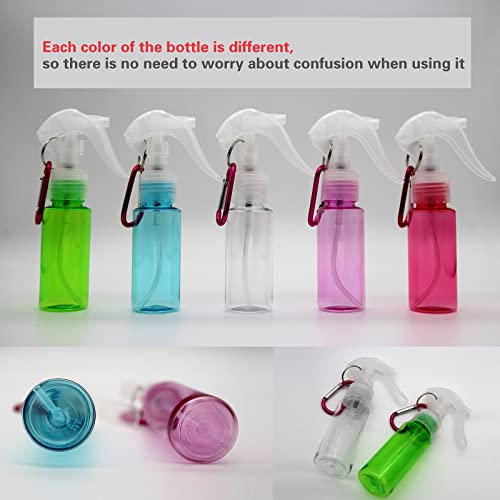 empty spray bottle for hand sanitizer, travel bottle with keychain ,small spray bottle, mini spray bottle, empty spray bottle with leak-proof and refillable, 5pcs（2oz/60ml）4
