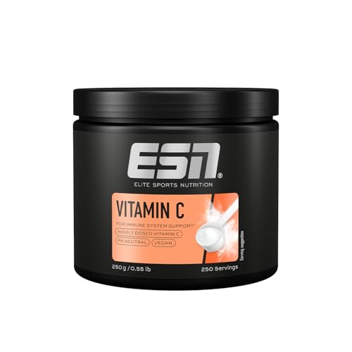 ESN Vitamin C, 250 g Pulver, hochdosiert, leicht lösliches, säurefreies & gepuffertes Vitamin C, vegan - made in Germany