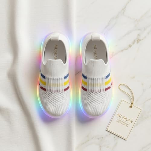 Image of inchJugnu inch LED Light-Up Baby Shoes (0-5 Years) | Soft Sole Comfort for Tiny Feet, Breathable Knit, Easy Slip-On | Magical Glowing Shoes for Happy Kids.