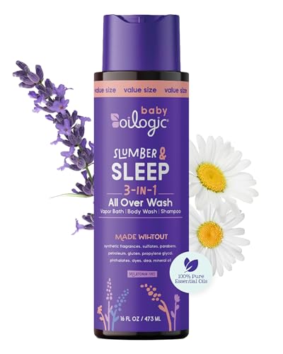 Image of Oilogic Baby Sleep & Slumber 3 in 1 All Over Shampoo & Body Wash | Gentle Relaxing & Calming Bath Wash with Essential Oils - Soothing Baby Wash - Pediatrician-Tested Baby Care Products
