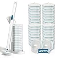 Disposable Toilet Brush with 48 PCS Refills, Disposables Toilets Cleaning System with Handle, Storage Caddy and 48Toilet Bowl Refill Heads for Bathroom Cleaning