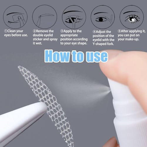 1200 Stück atmungsaktive Augenlid-Lift-Streifen, Netzband für hängende Deckel, wasseraktivierter, unsichtbarer Augenlidheber