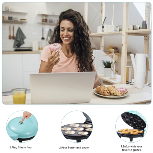 BHCASE 7Donuts 700W Fabricante de rosquinhas Mini Donut Maker faz Aquecimento dupla face Revestiment