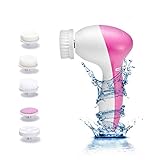 Waterproof Facial Cleansing Brush and Massager with 5 Brush Heads for Deep Cleansing, Exfoliating, Removing Blackhead and Massaging (1PACK)