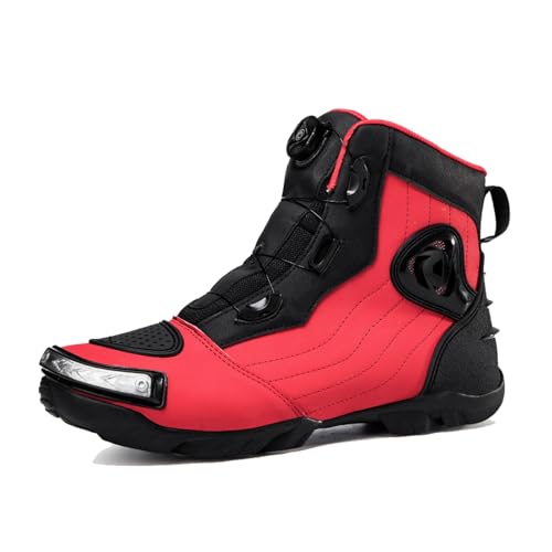 Leichtrit Botas Moto Hombre de Cuero,Zapatillas de Motocicleta,Zapatos para Motociclistas,Botas Moto,Zapatos de Moto para Hombre y Mujer,Transpirables,Soporte de Tobillo,Vented,Gran Agarre