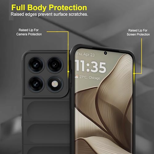Image of Zapcase Back Case Cover for Motorola Edge 70 Pro | Compatible for Motorola Edge 70 Pro Back Cover | Liquid Silicon Magic Case with Camera Protection | Black
