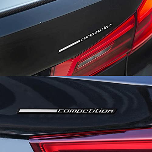 Image of 2pcs 17.2CM Glossy Black Competition Bar Underlined Emblem for BMW Thunder Edition M1 M2 M3 M4 M5 M6 M7 M8 X3M X4M X5M X6M Car Trunk Sticker Rear