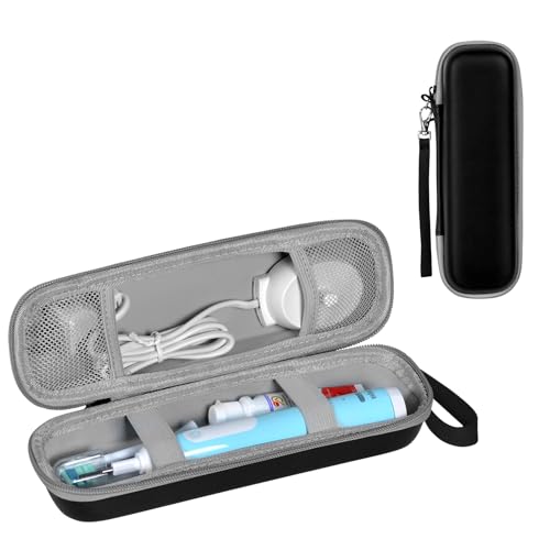 toothbrush travel case for phlips sonicare 4100 5100 1100 6100 5300io and most other electric toothbrush portable hard protective storage bag black