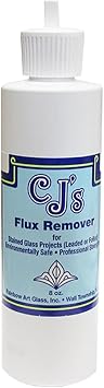 C.J.'s Flux Remover 8oz., Finest for Over 45 Years, Non-Toxic Cleaner for Glass Projects, Pour Spout