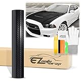 60'X120' (5FTx10FT) 5D Carbon Fiber Black High Gloss Vinyl Wrap Sticker DIY Decal Car Auto Vehicle...