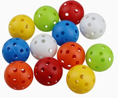 Zjkai - 50 Pack Plastic Golf Training Balls, Practice Golf Balls Limited Flight Golf Balls 40mm Hollow Plastic Training Balls Colored Airflow Golf for Swing Practice Driving Range Home Use Indoor
