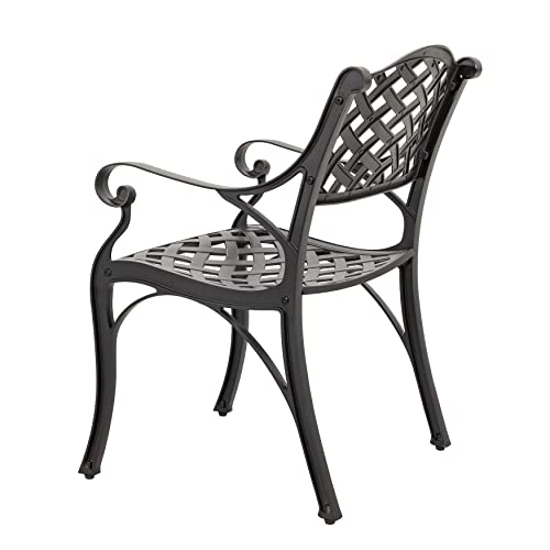 Nuu Garden Patio Dining Chairs Set Of 2, Aluminum Outdoor Indoor Patio Chairs With Arms For Garden, Backyard, Porch, Black With Gold Points #TOP3