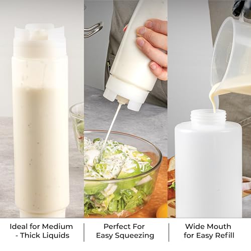 Restaurantware 16oz. FIFO Inverted Plastic Squeeze Bottle with Refill and Dispensing Lids - First In First Out - Perfect for Restaurants Catering and Food Trucks - 1ct box - Thumbnail 6