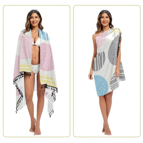 Cubierta de natación de lunares coloridos, ideal para tardes de piscina y playa 5