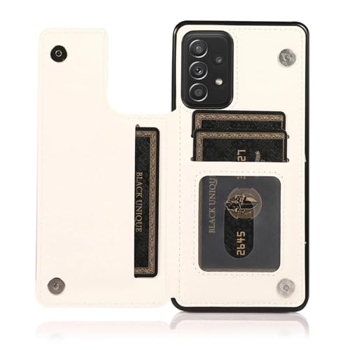 Coque Galaxy S21 en cuir blanc à rabat intégral pour une protection premium